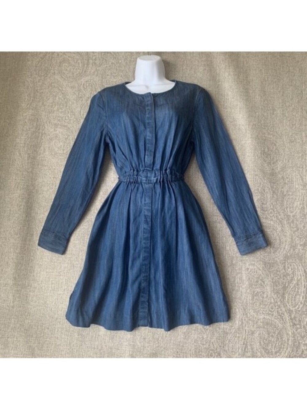 Club Monaco Chambray Denim Dress Women's Size 4 Ranch Rodeo Western Y2K